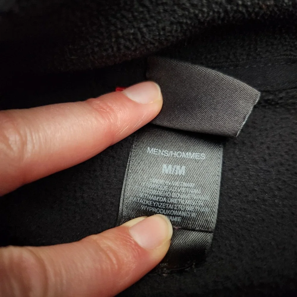 The North Face‎ Mens Medium Quarter Zip Fleece Pullover Black Pocket Lightweight